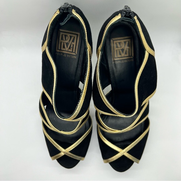 Y2K POUR LA VICTOIRE suede platform stiletto heels SHOES - Picture 4 of 7